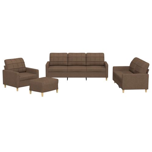 Non Communiqué Marron Ensemble De Canapés Vidaxl 4 Pièces Avec Coussins En Tissu