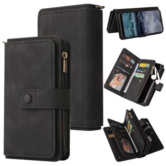 Coque et étui téléphone mobile GENERIQUE Coque pour Nokia G21 Housse en Cuir Portefeuilleavec Magnétique De Fentes Pour Cartes Portefeuille Flip Étui à Rabat Case ZURSANA Noir
