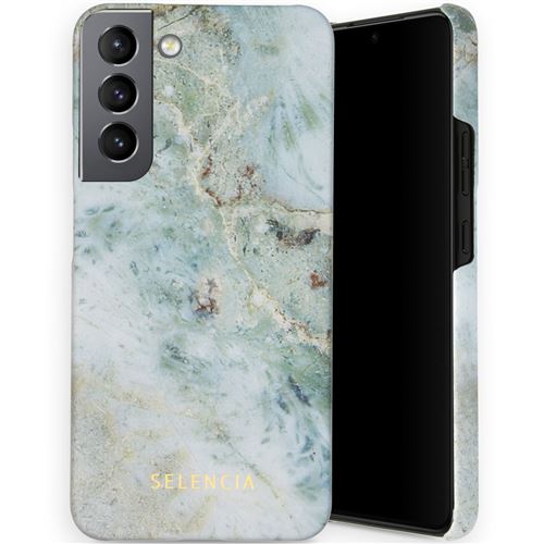 Selencia Coque Maya Fashion pour Samsung Galaxy S22 Plus Marble Blue