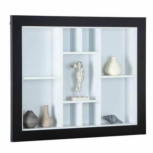 Étagère murale Quarium avec 9 compartiments - Noir et blanc