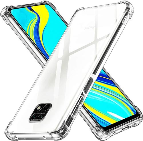 Advansia coque pour Xiaomi Redmi 10X Pro 5G Transparent 4 Coins Renforcé