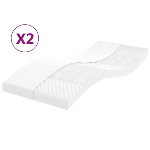 Non Communiqué Blanc Matelas Mousse 90X200 Cm Vidaxl Accueil Ferme Soutien Souple Epaisseur 10 Cm 7 Zones Housse De Matelas