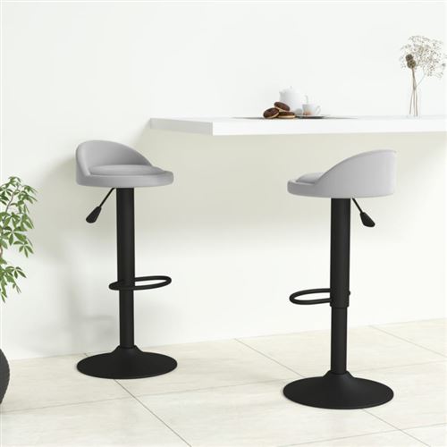 Vidaxl Gris/Clair Tabouret De Bar - Image 3