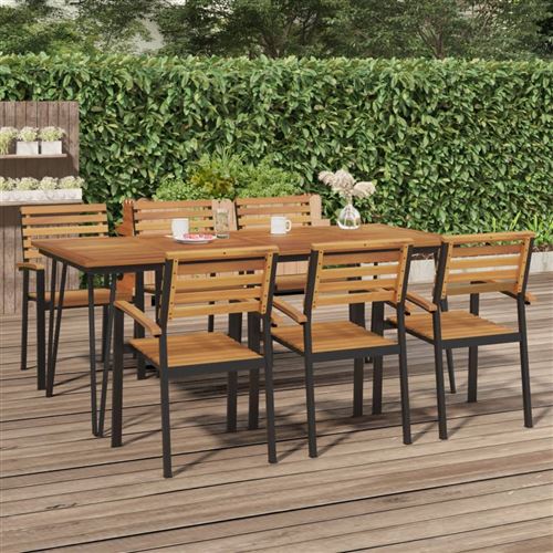 VidaXL - Table de jardin bois d'acacia, One Size, Marron