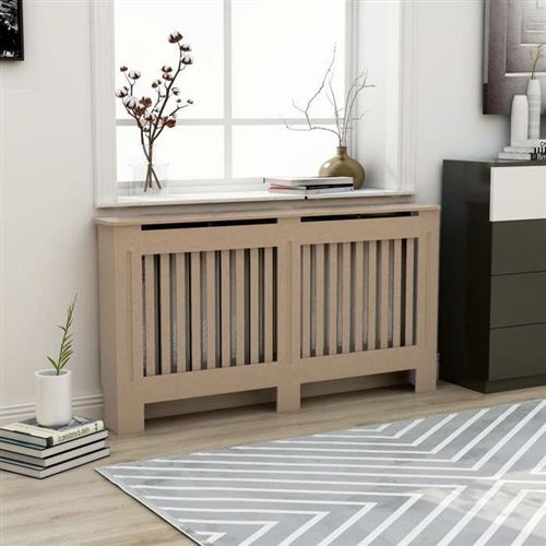Cache-radiateur en MDF 152x19x81 cm - VIDAXL - Brun - Design moderne à lattes