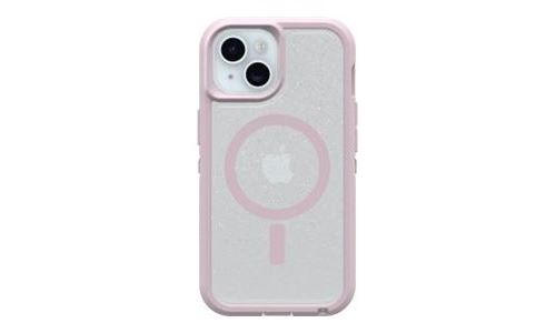 OtterBox Defender Series XT Clear - Coque de protection pour téléphone portable - avec des aimants - compatibilité avec MagSafe - élastomère thermoplastique (TPE) - gel de montagne (clair / rose) - pour Apple iPhone 13, 14, 15, 16e