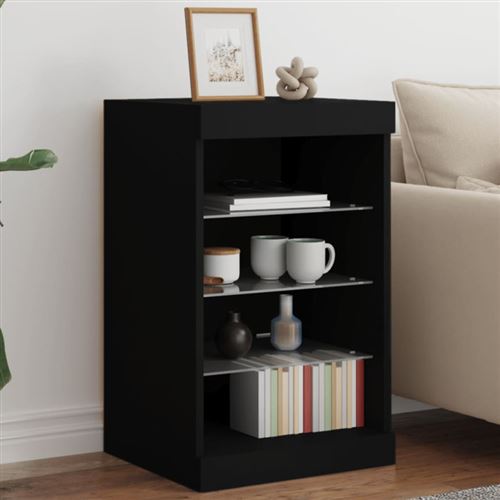 Vidaxl Noir Buffet Avec Led 41X37x67 Cm - Image 3