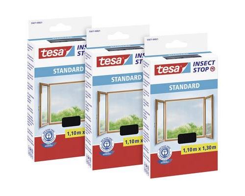 Tesa STANDARD 55671-00500-03 Moustiquaire pour fenêtre (l x H) 1100 mm x 1300 mm anthracite 3 pc(s)