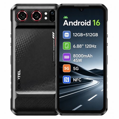 [Envío desde Polonia] Teléfono resistente 5G OUKITEL WP68 Air, 36 GB (12+24) RAM + 512 GB ROM, batería 8000mAh, carga rápida 45W, pantalla 6,88" 120Hz, procesador Dimensity 7025, Android 16.0, cámara
