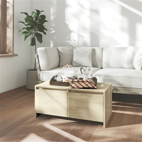 VIDAXL - Table basse - Chêne Sonoma - 90 x 50 x 41,5 cm - Image 2