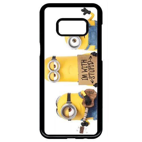 Coque My-Kase pour Galaxy S8+ - minions i'm with stupid - Plastique Noir