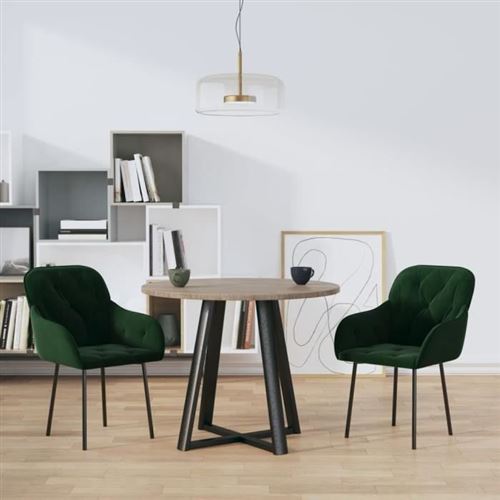 vidaXL - Chaise - Intérieur - Vert - 80 cm - Lot de 2 - Image 2