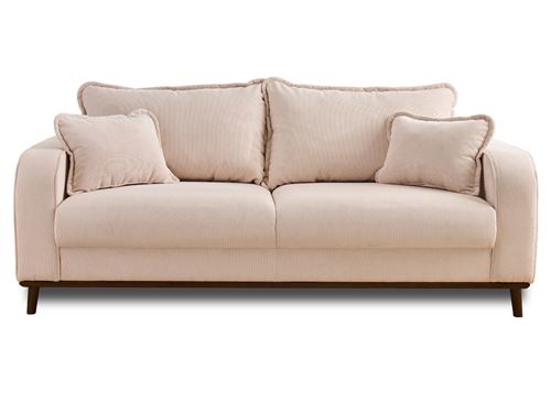 Bestmobilier Beige Albane - Canapé 3 Places - En Velours Côtelé - Image 3