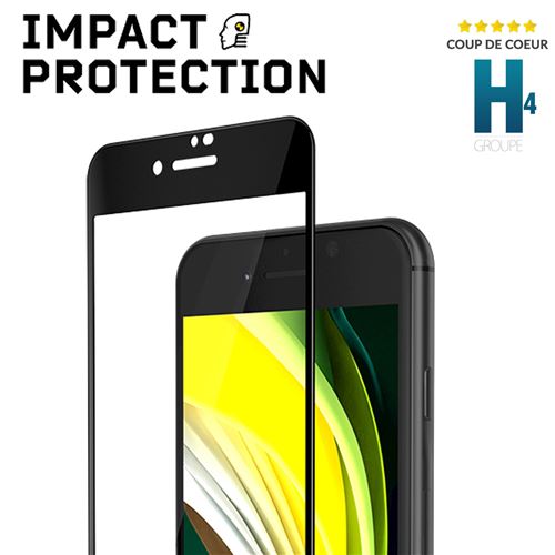 RhinoShield Protection écran 3D Impact compatible avec [iPhone SE (2020) /  8/7] 3X plus de protection contre les chocs - Bords incurvés 3D pour une  couverture complète - Résistance aux rayures -Noir 