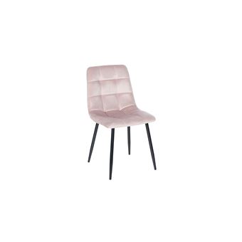 Chaise Salle à Manger Shila Velours Violet – Rétro Avec Accoudoirs – Piétement Métal Noir