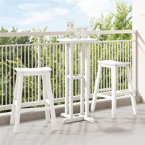 Non Communiqué Blanc Vidaxl Ensemble De Bar De Jardin 3 Pièces En Hdpe Résistant Aux Intempéries Mobilier De Jardin Élégant Pour Dîner 3335801