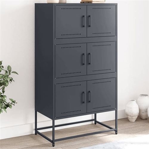 Non Communiqué Gris Vidaxl Buffet Anthracite 68,5X38,5X123,5 Cm Acier, Armoire, Armoire Latérale, Armoire De Rangement, Armoire, Placard, Buffet 846490
