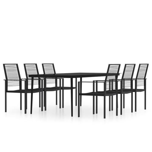 Non Communiqué Noir Vidaxl Ensemble De Salle À Manger De Jardin 7 Pcs,