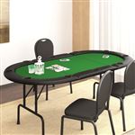 vidaXL Table de poker pliable 10 joueurs Vert 207x106x76 cm80402