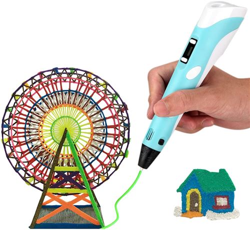 Stylo 3D Printer HAOBUY Crafting Doodle Drawing Arts d'impression + filament de PLA/ABS - Bleu