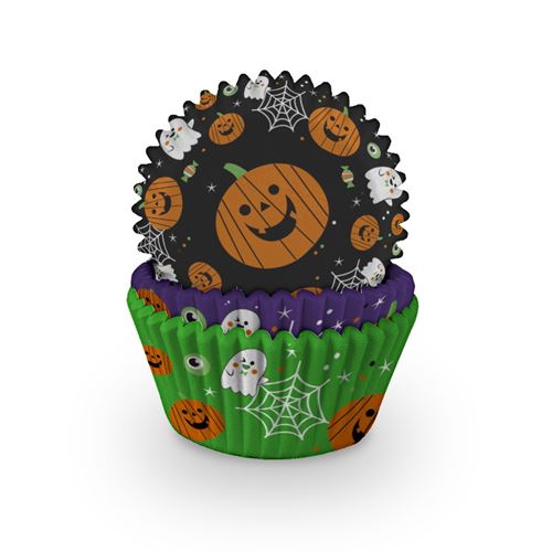 75 caissettes à cupcake halloween - J115