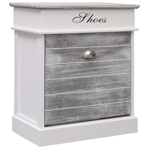 vidaXL Armoire à chaussures Gris 50 x 28 x 58 cm Bois de Paulownia