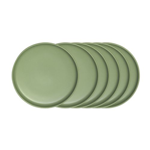 Non Communiqué Vert Assiette Plate Uno Amande 28 Cm (Lot De 6) - Table Passion - Grès