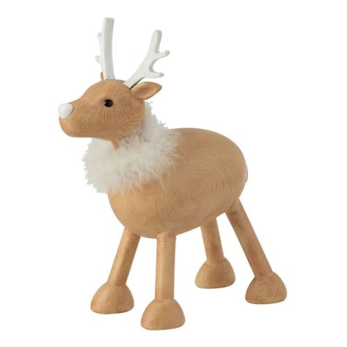 Non Communiqué Naturel Statuette Déco Renne "Fourrure" 28Cm