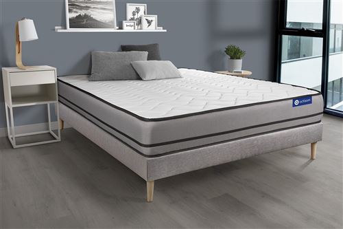 Matelas + sommier 140x190 ressorts ensach&eacute;s ACTISOM - Actiflex night