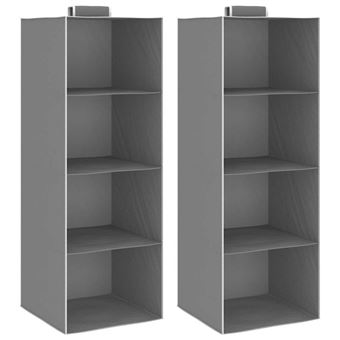 vidaXL Kledingorganisers hangend 2 st met 4 schappen stof 288324 - 1