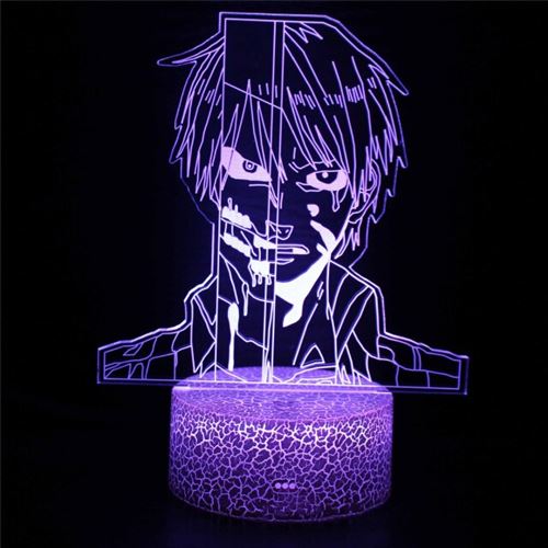 Lampe 3D Tactile Veilleuses Enfant MY1183 Attack on Titan 16 Couleurs avec Telecommande