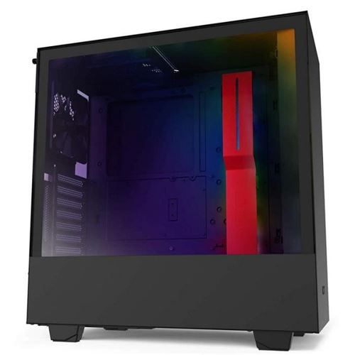 NZXT H series H510i - Towermodel - ATX - zijpaneel met raam - geen voeding - mat zwart/rood - USB/Audio