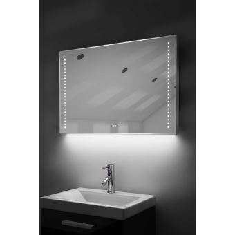 Miroir Salle De Bain Horloge Num Lumineux Rvb Anti Buee
