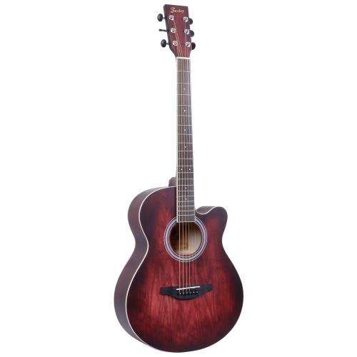 Fazley W55-COL-R ColourTune guitare folk acoustique rouge