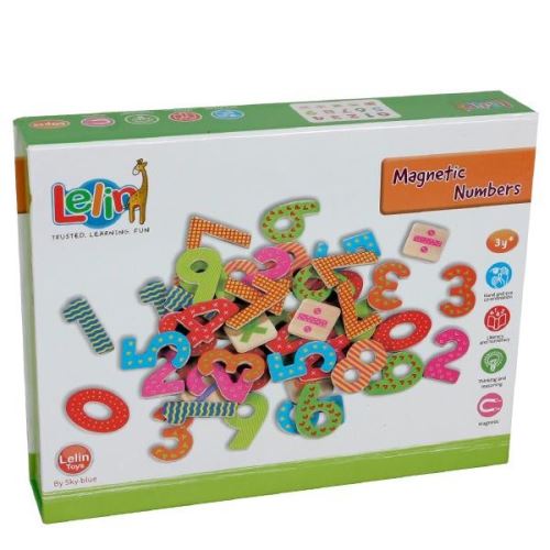 Chiffres magnetiques + signes opérations 60 pcs en bois Enfants 4 ans +