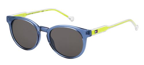 Tommy Hilfiger lunettes de soleil pour enfants avec sangle élastique TH1426/S Y57/Nr junior bleu/jaune