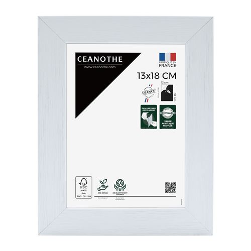 Cadre photo blanc 13x18 cm bois reconstitu&eacute; fsc