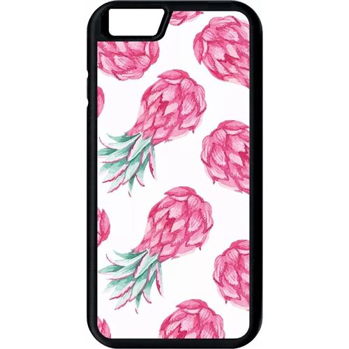 Coque Apple Iphone 6 Ananas Rose Fond Blanc