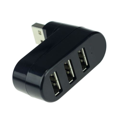 3 Ports Hub USB 2.0 Mini adaptateur pour ordinateur portable Splitter Rotation PC portable BK