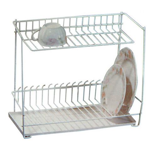Metaltex 32424414080 lagon egouttoir 2 étages avec plateau métal blanc 43,5 x 22 x 36,5 cm