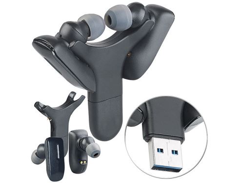 Oreillettes True Wireless In-Ear avec fonction bluetooth et support de chargement USB IHS-430