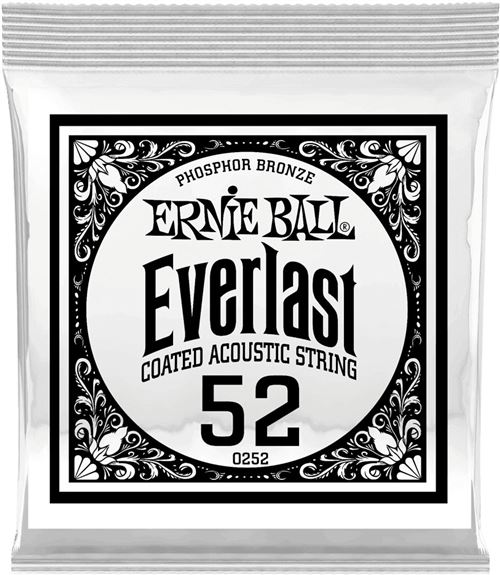 Ernie Ball 10252 - Corde acoustique au détail Everlast Phosphor Bronze - Filé rond 052