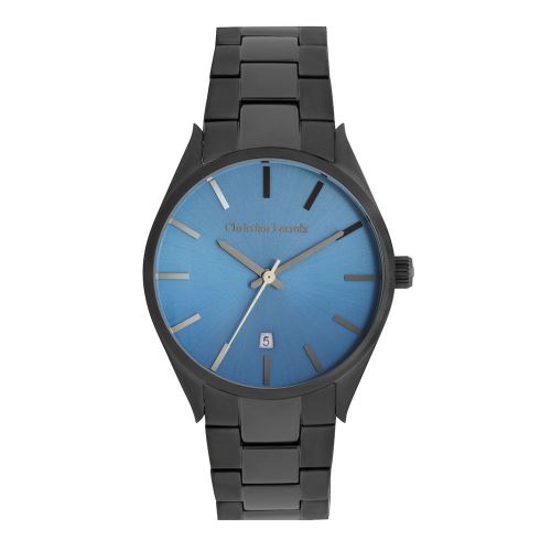 Montre Homme Christian Lacroix à Quartz Cadran Bleu 38 mm Et Bracelet Argenté En Acier Inoxidable CLMS1815