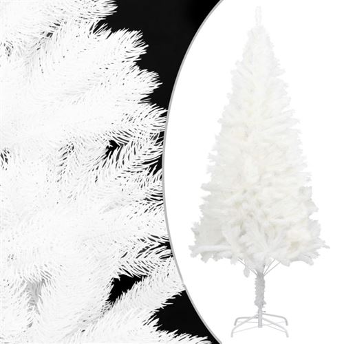 vidaXL Sapin de Noël artificiel avec support Blanc 180 cm PE