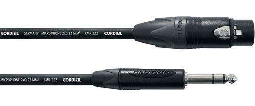Cordial CPM2.5FV - Câble audio XLR femelle - jack mâle stéréo 2,5 m série Peak