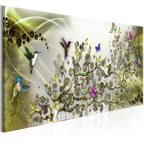 Tableau - Hummingbirds Dance (1 Part) Green Narrow .Taille : 135x45
