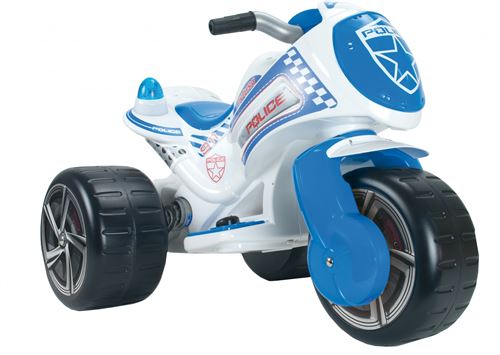 Injusa batterie véhicule tribike Waves Police 6V 90 cm blanc