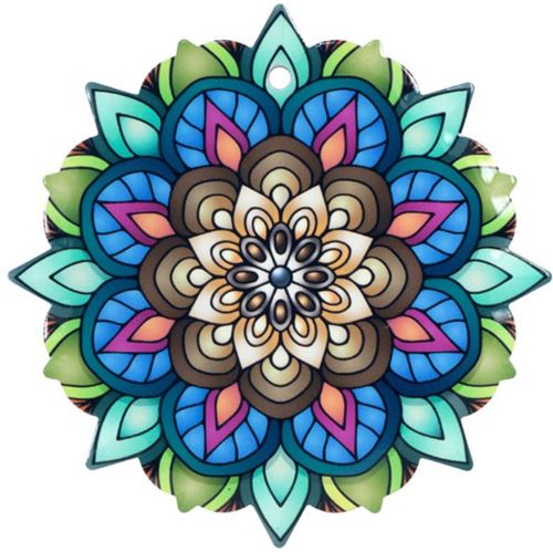 Sous plat en Céramique et Liège Mandala 18 cm