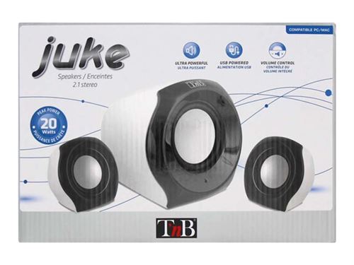 T'nB JUKE - Luidsprekersysteem - voor PC - 10 Watt (Totaal) - zwart, wit