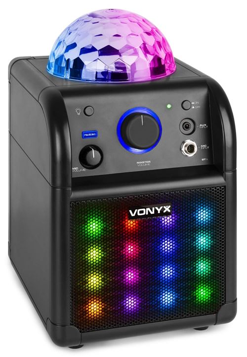 Vonyx Sbs50b-plus Enceinte Karaoké Avec Microphone Et Jelly Ball - Noir